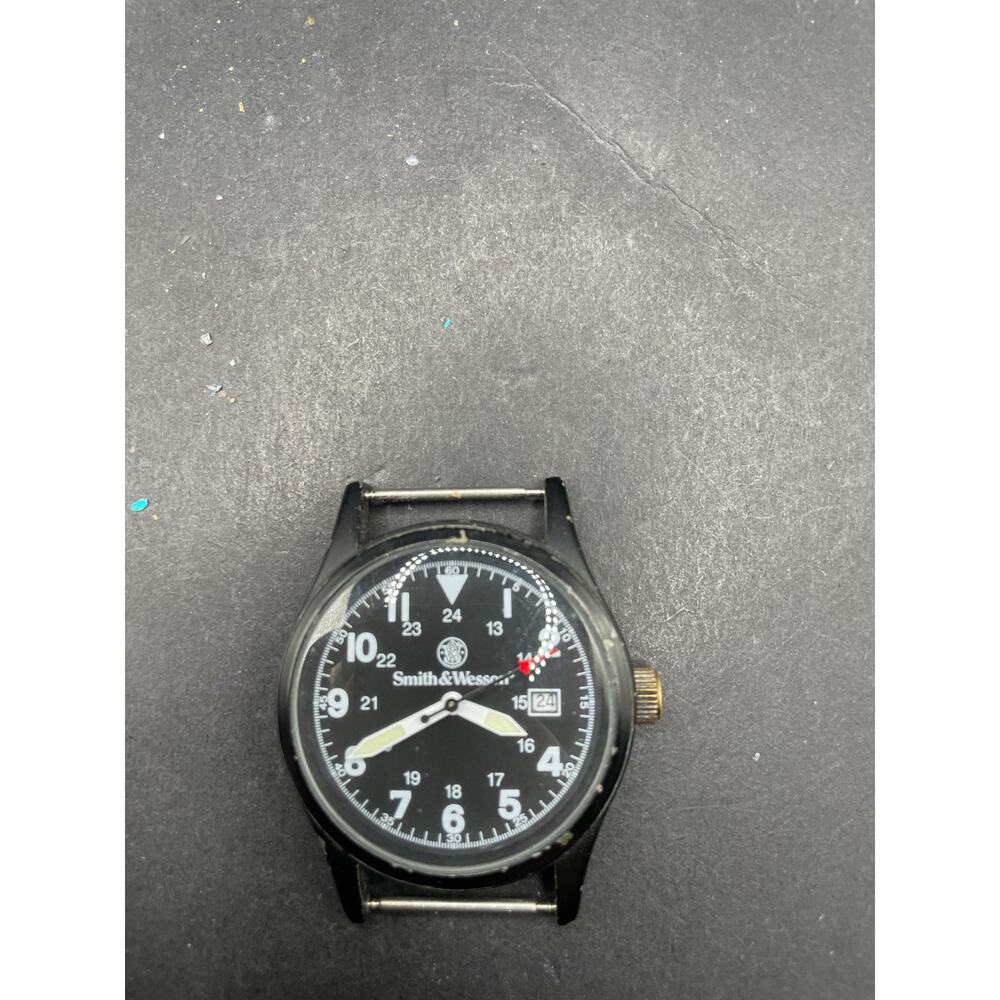 Smith & Wesson Black Military Water Resistant Watch W1464BLK No Band 37mm